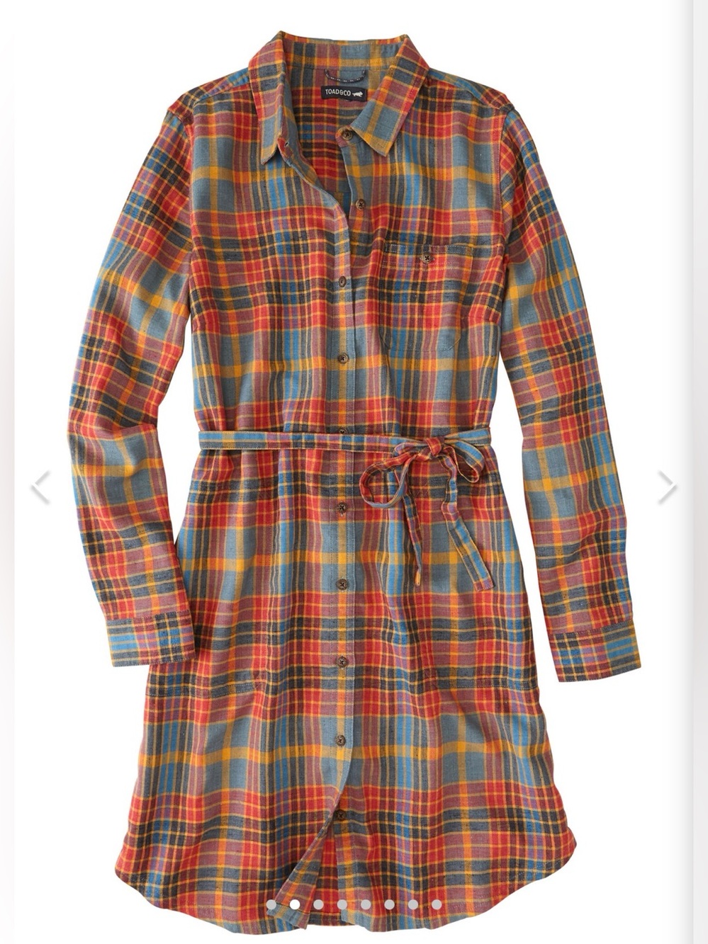 Toad & Co. Plaiditude Flannel Shirt Dress in Size M - Picture 5 of 10